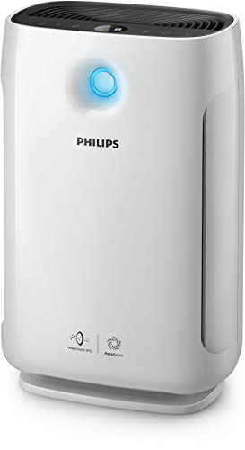 Philips Series 2000 Luftreiniger – entfernt Pollen, Staub, Viren und Aerosole* in Räumen mit bis zu 79 m², 3 Geschwindigkeitsstufen, Sleep-Modus (AC2887/10), Weiß-schwarz